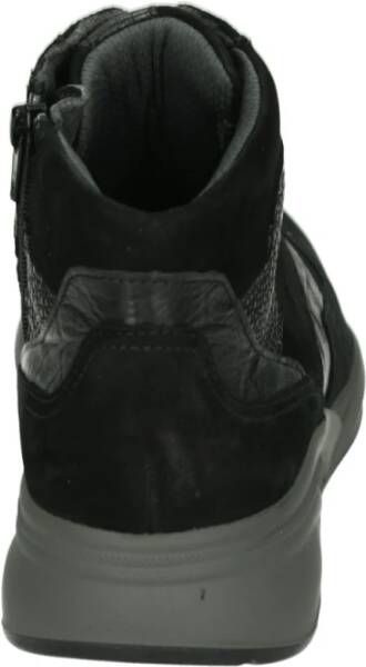 Durea Zwarte leren mid sneaker