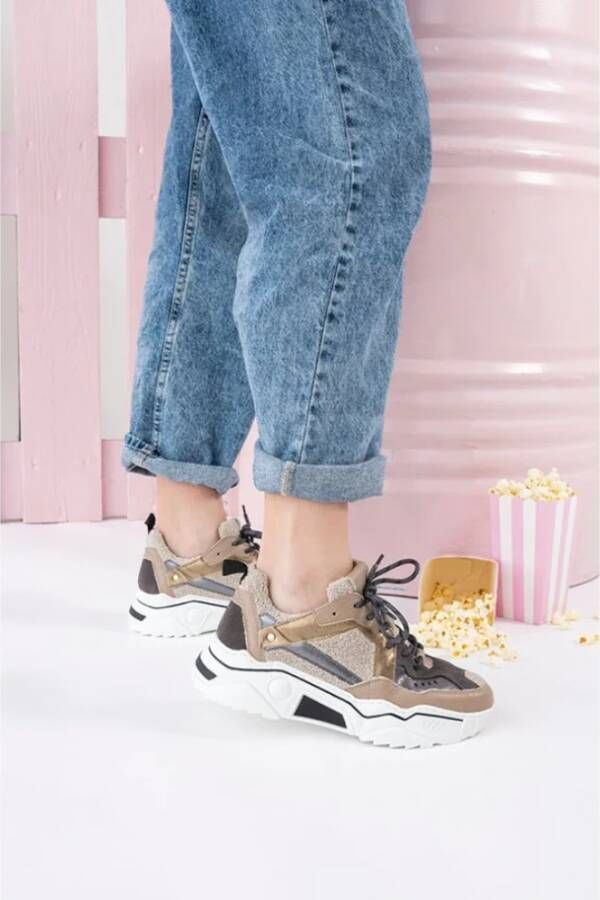 Dwrs Beige Smoke Sneakers voor Moderne Vrouw
