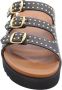 DWRS LABEL DWRS Miami slippers | black gold Zwart Leer Slippers met gesp Dames - Thumbnail 4