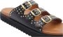 DWRS LABEL Miami slippers met gouden studs Zwart Leer Geen Dames - Thumbnail 9