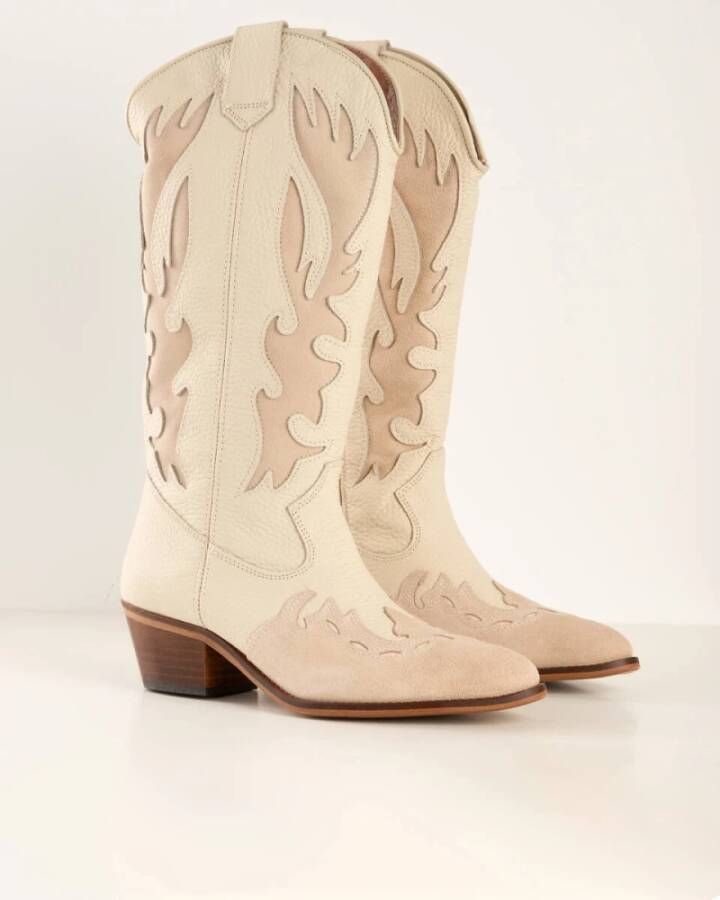 Dwrs Cowboylaarzen Beige Dames