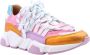 DWRS Los Angeles leren sneakers met pailletten roze oranje - Thumbnail 3