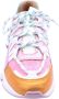 DWRS Los Angeles leren sneakers met pailletten roze oranje - Thumbnail 5