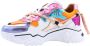 DWRS LABEL Jupiter Orange Multi Oranje Leer Lage sneakers Dames - Thumbnail 5