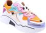 DWRS LABEL Jupiter Orange Multi Oranje Leer Lage sneakers Dames - Thumbnail 9