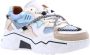 DWRS LABEL Jupiter denim Champagne Jeans Blauw Leer Lage sneakers Dames - Thumbnail 8
