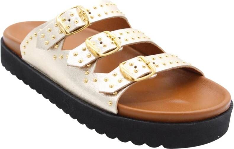 Dwrs Stijlvolle Zomer Slippers Yellow Dames