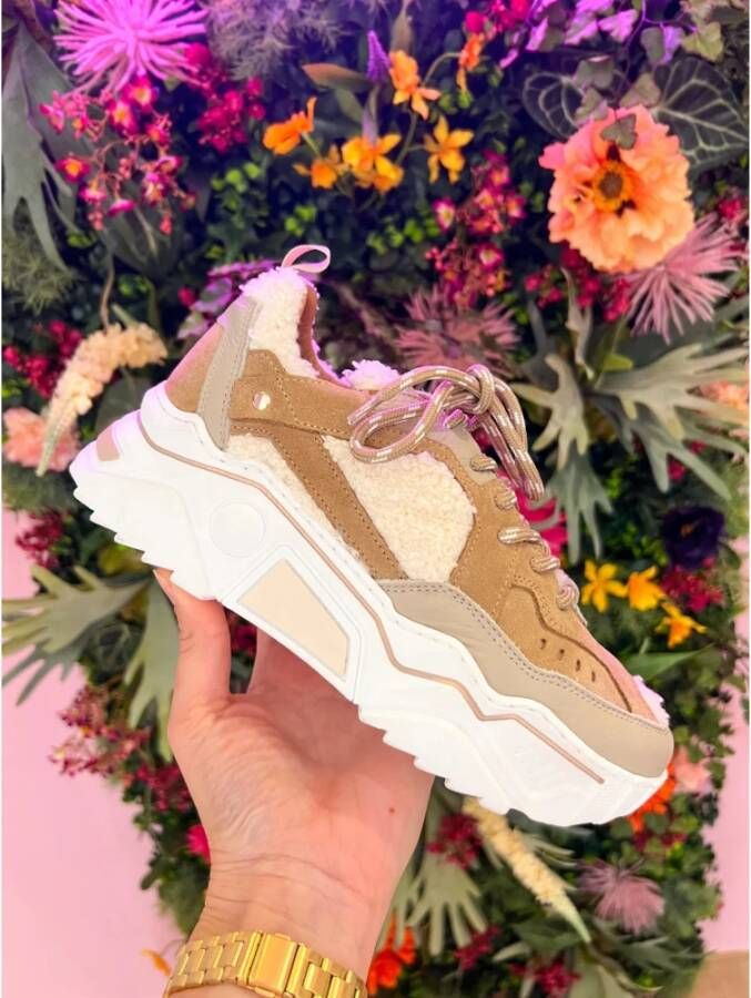 Dwrs Off White Cognac Teddy Sneakers
