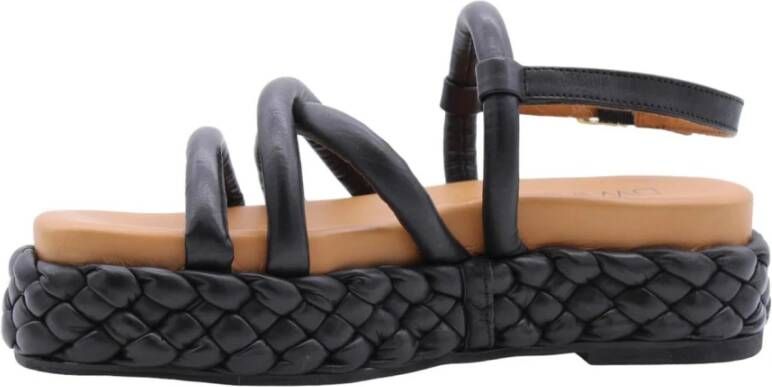 Dwrs Stijlvolle Platte Sandalen voor Vrouwen Black Dames