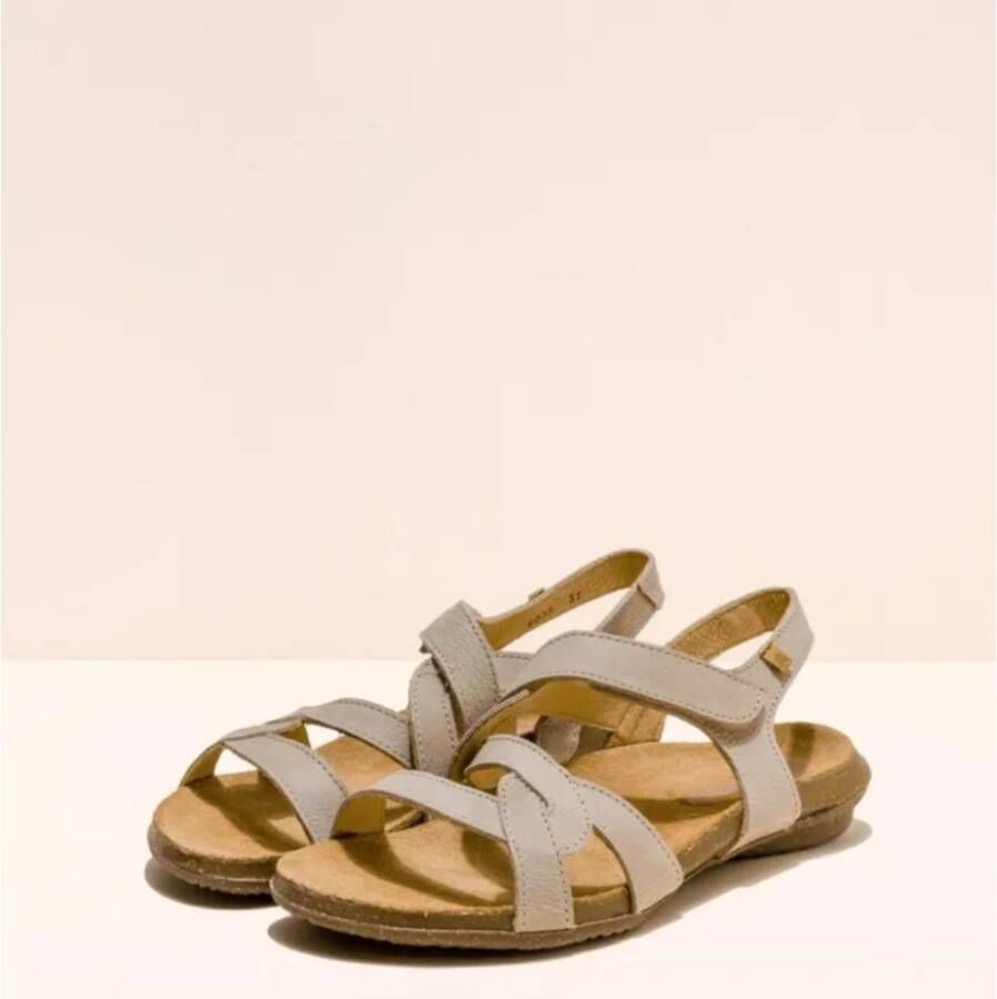El Naturalista Flat Sandals Beige Dames