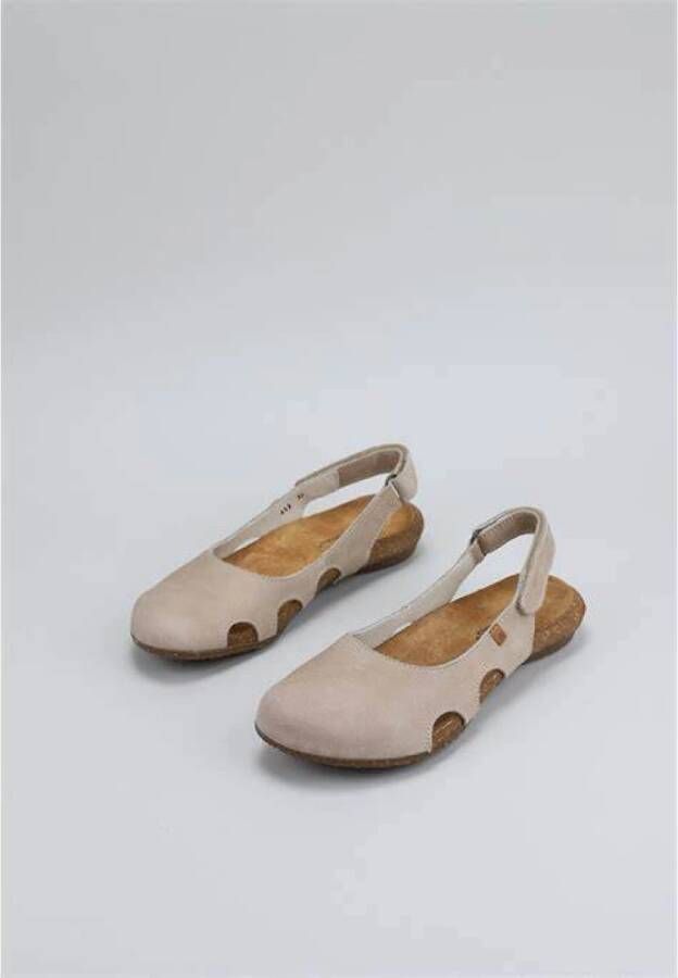 El Naturalista Flat Sandals Beige Dames