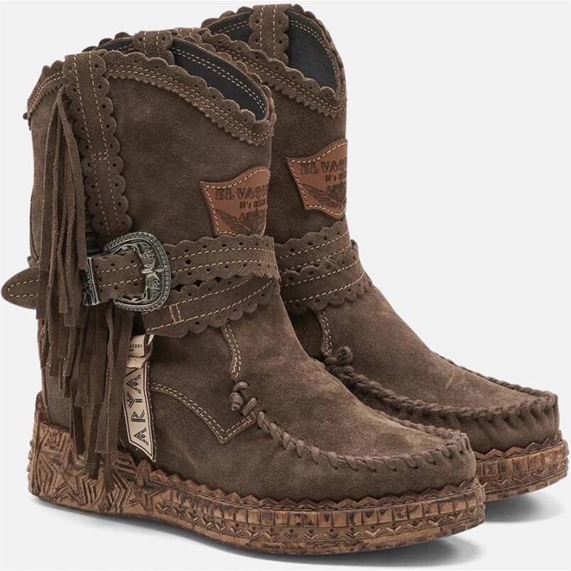 El Vaquero Bruine enkellaarzen met franjes Brown Dames