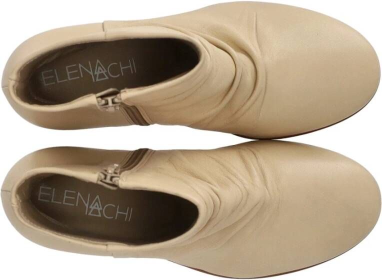 Elena Iachi Charme Ecru Enkellaars met Hak