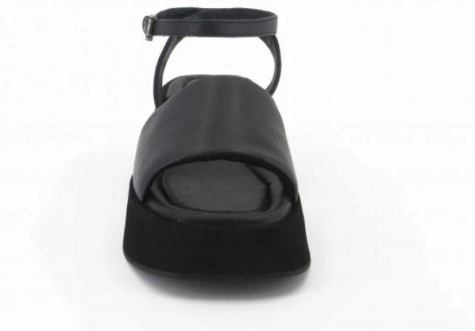 Elena Iachi Leren sandalen met rubberen sleehak van 60 mm