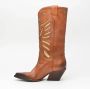 Elena Iachi Leren Texano Laarzen in Cuoio Brown Dames - Thumbnail 3