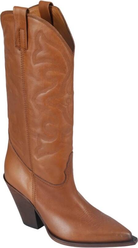 Elena Iachi Peggy Gewassen Denim Jeans Brown Dames