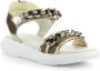 Elena Iachi Gouden Leren Platte Sandalen White Dames - Thumbnail 2