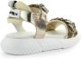 Elena Iachi Gouden Leren Platte Sandalen White Dames - Thumbnail 3