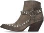 Elena Iachi Suede Texano Sand Laarzen met Rits Grijs Dames - Thumbnail 4