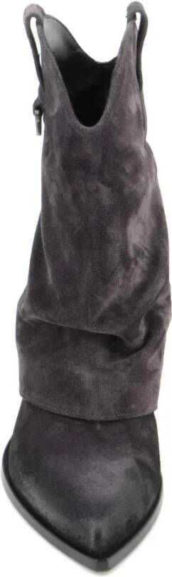 Elena Iachi Vintage suède cowboy laarzen Black Dames