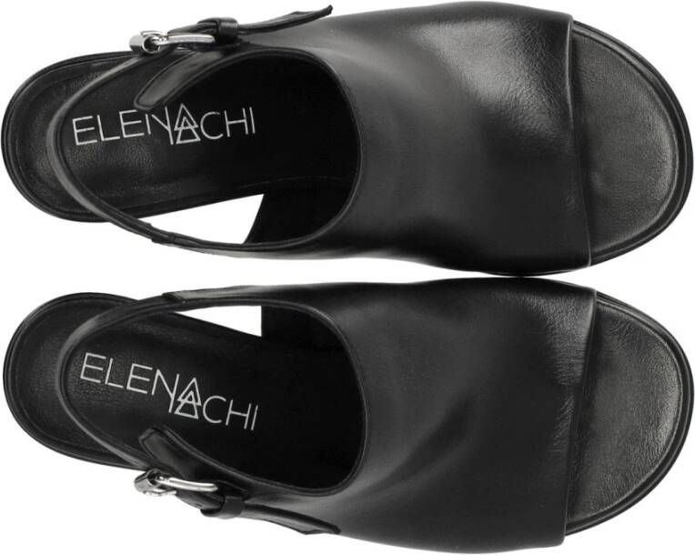 Elena Iachi Zijden sandaal met hak en open teen