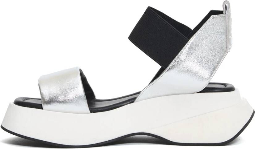 Elena Iachi Zilveren Sleehak Sandalen