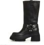 Elena Iachi Zwarte Leren Biker Laarzen Dikke Zool Black Dames - Thumbnail 3