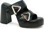 Elena Iachi Zwarte leren sandalen Ss24 Black Dames - Thumbnail 2