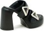 Elena Iachi Zwarte leren sandalen Ss24 Black Dames - Thumbnail 3