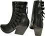 Elena Iachi Zwarte leren Texaanse enkellaarzen Black Dames - Thumbnail 3