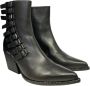 Elena Iachi Zwarte leren Texaanse enkellaarzen Black Dames - Thumbnail 4