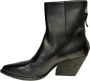 Elena Iachi Zwarte leren Texaanse enkellaarzen Black Dames - Thumbnail 5