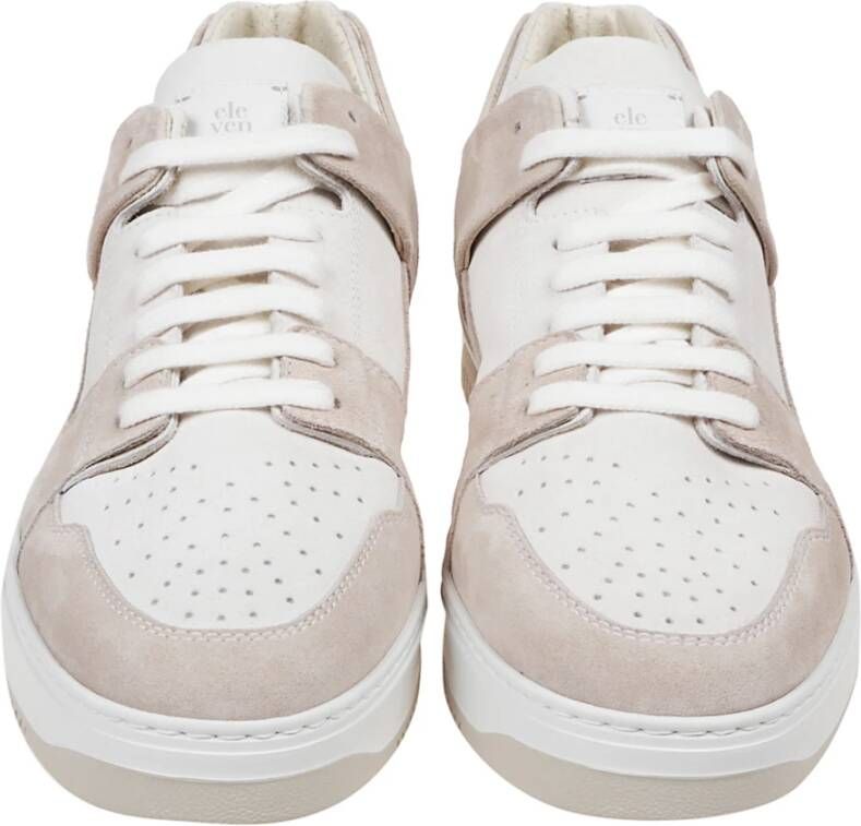 Eleventy Bicolor Suède Sneaker Witte Rubberen Zool White Heren