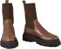 Eleventy Leren enkellaars met rubberen zool Brown Dames - Thumbnail 2