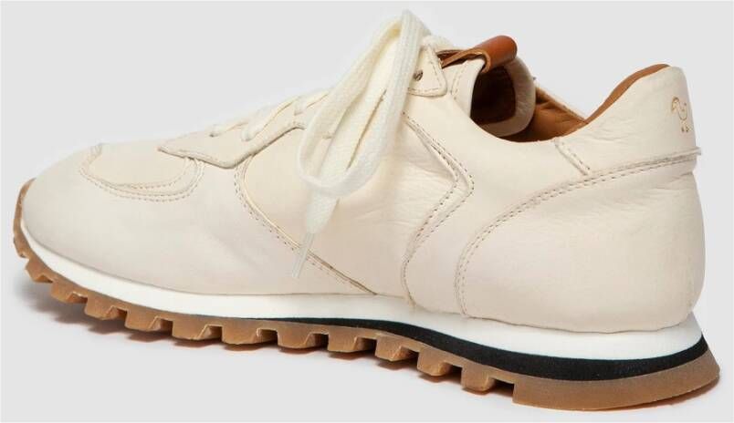Elia Maurizi Beige Leren Handgemaakte Runner Oriana Beige Dames