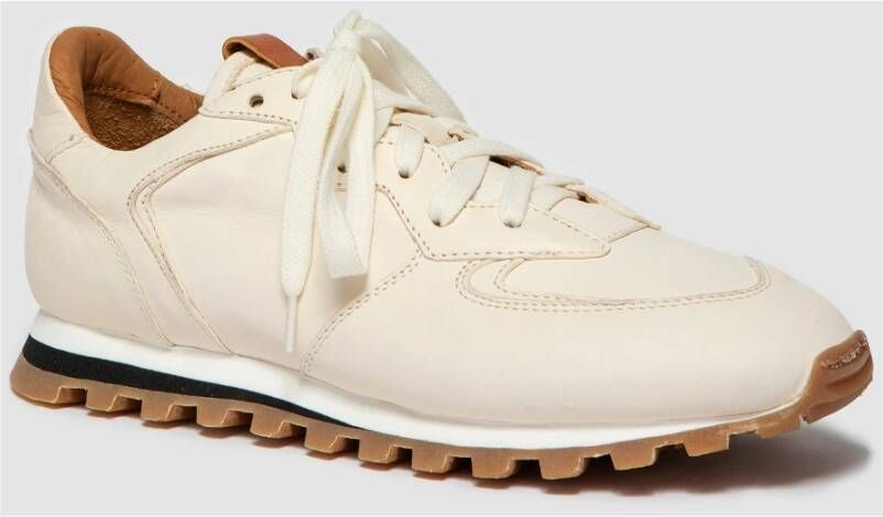 Elia Maurizi Beige Leren Handgemaakte Runner Oriana Beige Dames