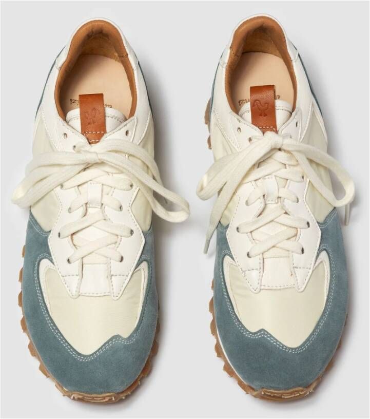 Elia Maurizi Blauwe Suède Runner met Witte Nappa Blue Dames
