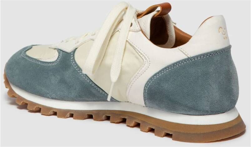 Elia Maurizi Blauwe Suède Runner met Witte Nappa Blue Dames