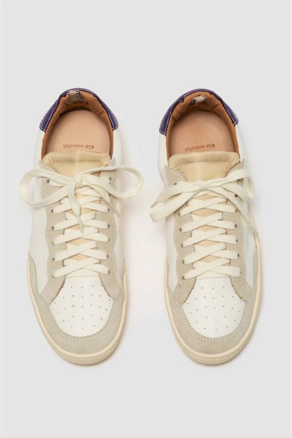 Elia Maurizi Flexibele Sneaker in Wit en Taupe Beige Dames