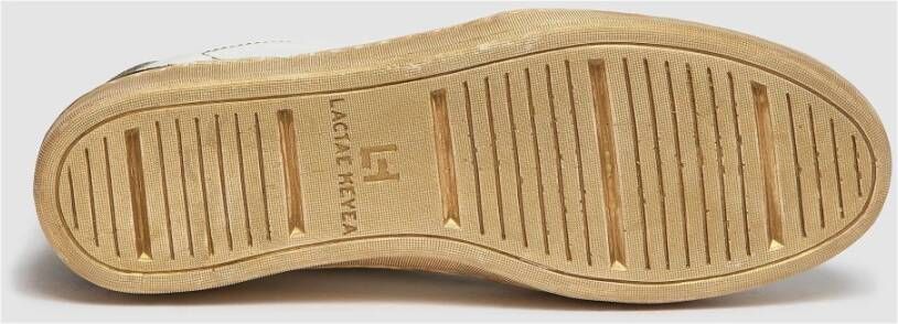 Elia Maurizi Gouden Sneaker met Nappa en Suède Brown Dames