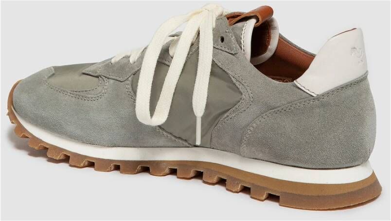 Elia Maurizi Grijze Suède Runner met Wit Nappa Gray Dames