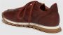 Elia Maurizi Handgemaakte Burgundy Leren Runner Schoenen Brown Dames - Thumbnail 4