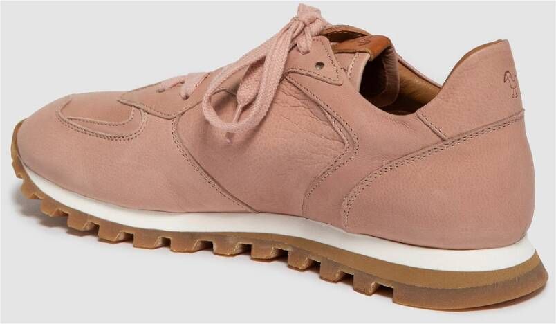 Elia Maurizi Handgemaakte Coral Pink Leren Runner Pink Dames