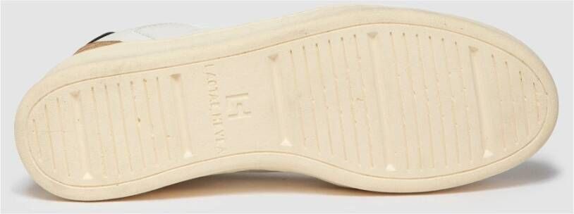 Elia Maurizi Handgemaakte Witte Tabak Suède Sneaker Brown Heren