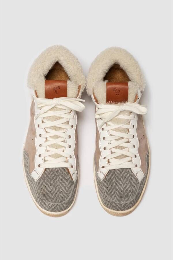 Elia Maurizi Taupe en Grijs Leren Sneaker Boot Multicolor Dames