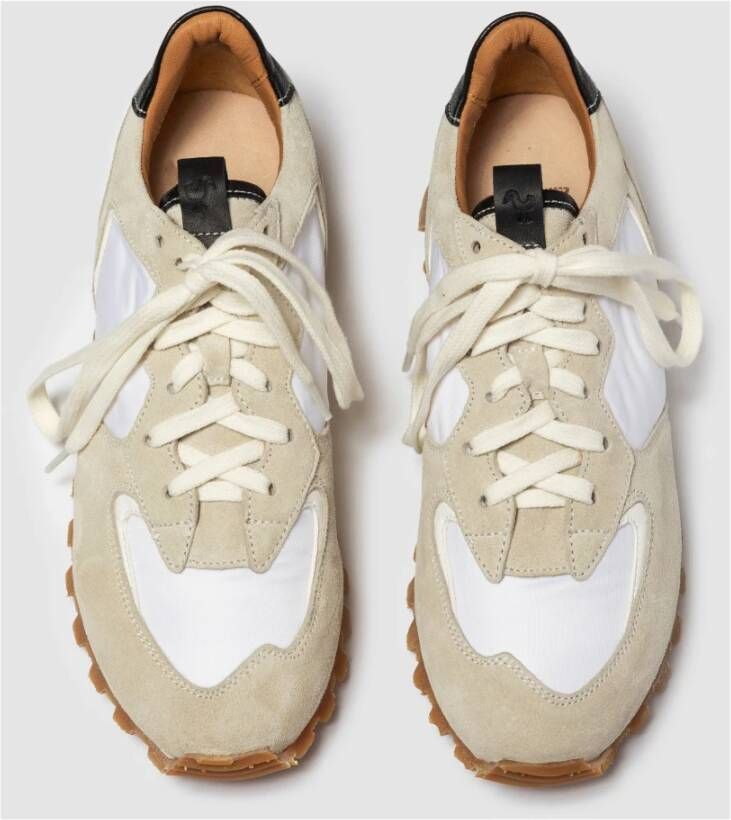 Elia Maurizi Taupe Suède Runner met Kalfsleer Beige Dames