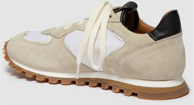 Elia Maurizi Taupe Suède Runner met Kalfsleer Beige Dames