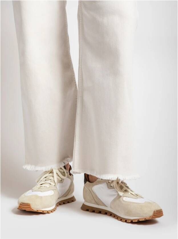 Elia Maurizi Taupe Suède Runner met Kalfsleer Beige Dames