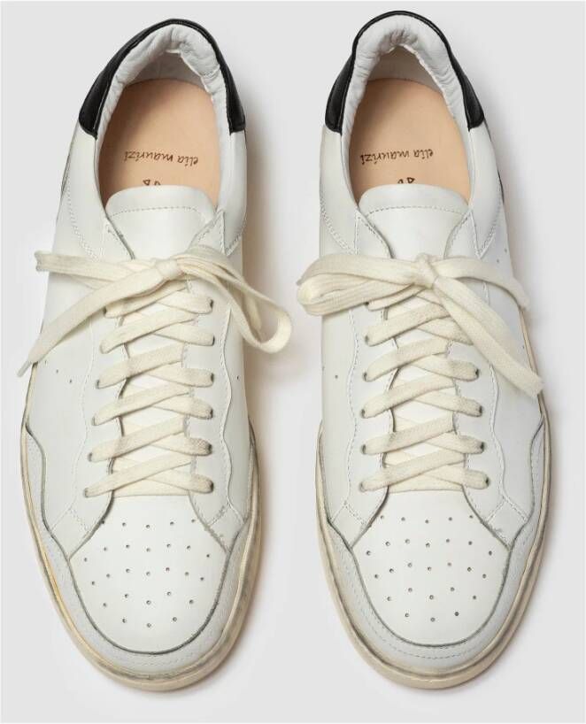 Elia Maurizi Vintage Wit Leren Sneaker White Heren