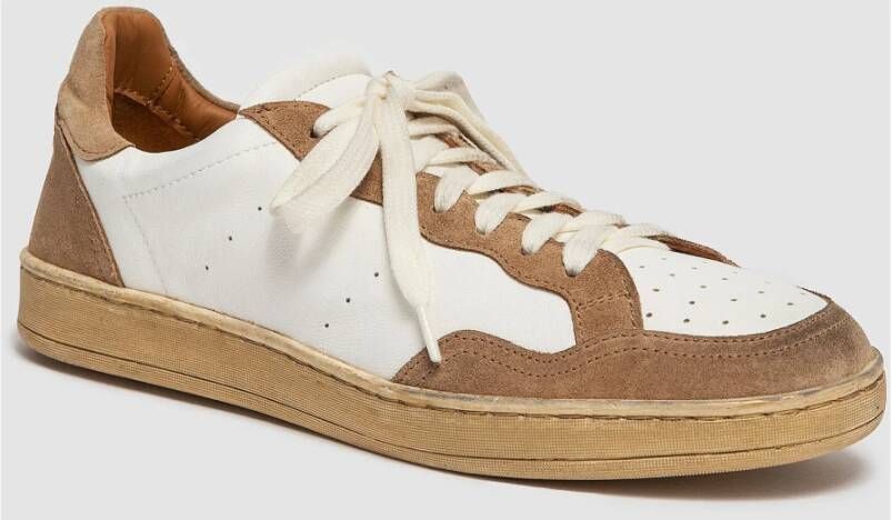 Elia Maurizi Witte Taupe Sneaker met Metalen Accenten Brown Dames